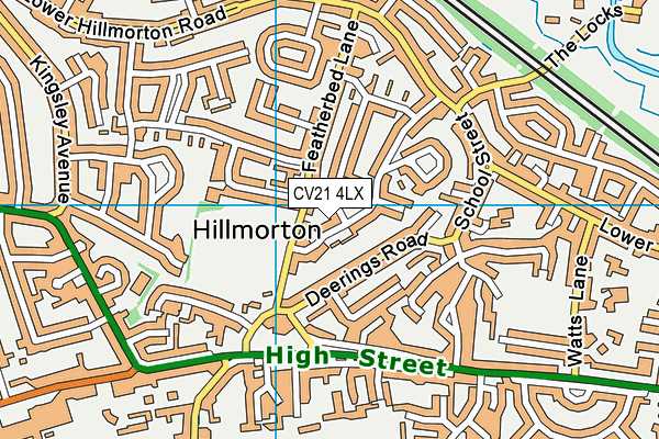 CV21 4LX map - OS VectorMap District (Ordnance Survey) CV21 4LX map - OS VectorMap District (Ordnance Survey)
