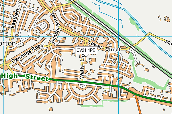 CV21 4PE map - OS VectorMap District (Ordnance Survey) CV21 4PE map - OS VectorMap District (Ordnance Survey)
