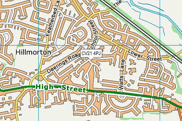 CV21 4PJ map - OS VectorMap District (Ordnance Survey) CV21 4PJ map - OS VectorMap District (Ordnance Survey)