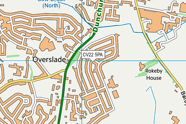 CV22 5PA map - OS VectorMap District (Ordnance Survey)