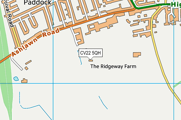 CV22 5QH map - OS VectorMap District (Ordnance Survey)
