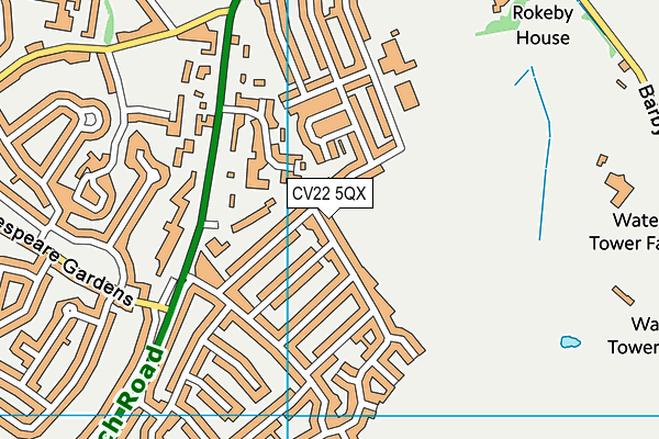 CV22 5QX map - OS VectorMap District (Ordnance Survey) CV22 5QX map - OS VectorMap District (Ordnance Survey)