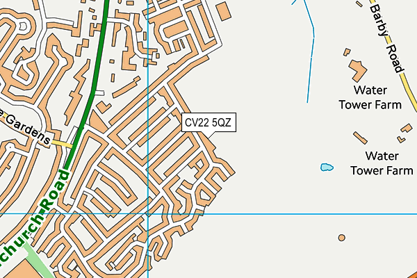 CV22 5QZ map - OS VectorMap District (Ordnance Survey) CV22 5QZ map - OS VectorMap District (Ordnance Survey)