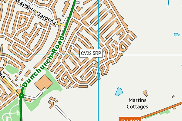 CV22 5RP map - OS VectorMap District (Ordnance Survey) CV22 5RP map - OS VectorMap District (Ordnance Survey)