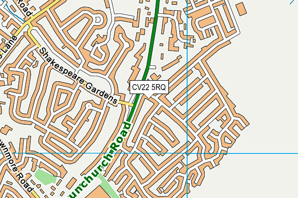 CV22 5RQ map - OS VectorMap District (Ordnance Survey) CV22 5RQ map - OS VectorMap District (Ordnance Survey)