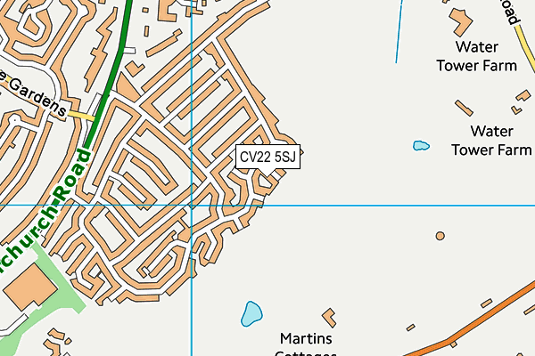 CV22 5SJ map - OS VectorMap District (Ordnance Survey) CV22 5SJ map - OS VectorMap District (Ordnance Survey)
