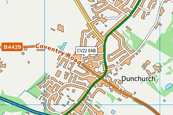 CV22 6AB map - OS VectorMap District (Ordnance Survey)