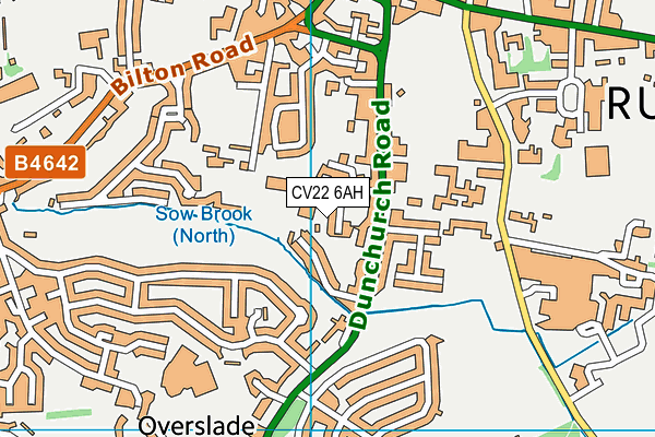 CV22 6AH map - OS VectorMap District (Ordnance Survey)