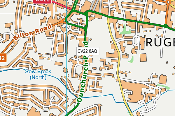 CV22 6AQ map - OS VectorMap District (Ordnance Survey)