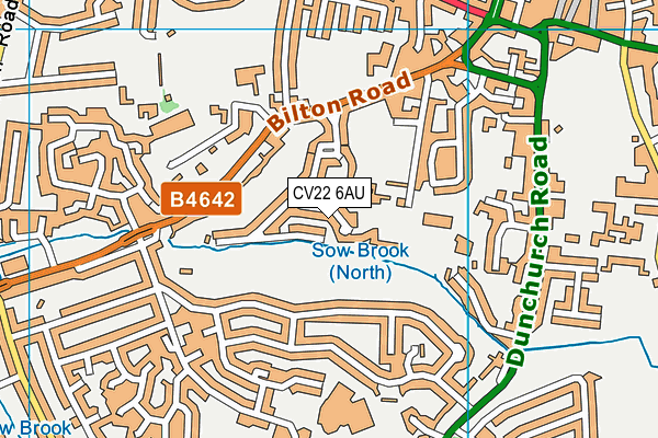 CV22 6AU map - OS VectorMap District (Ordnance Survey) CV22 6AU map - OS VectorMap District (Ordnance Survey)
