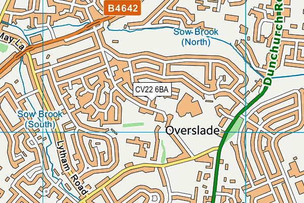 CV22 6BA map - OS VectorMap District (Ordnance Survey) CV22 6BA map - OS VectorMap District (Ordnance Survey)