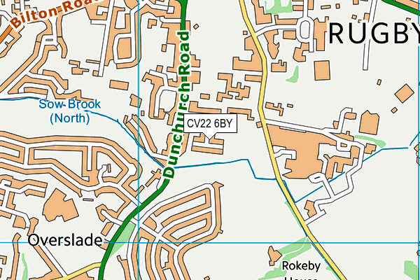 CV22 6BY map - OS VectorMap District (Ordnance Survey)