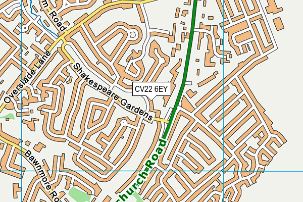 CV22 6EY map - OS VectorMap District (Ordnance Survey) CV22 6EY map - OS VectorMap District (Ordnance Survey)