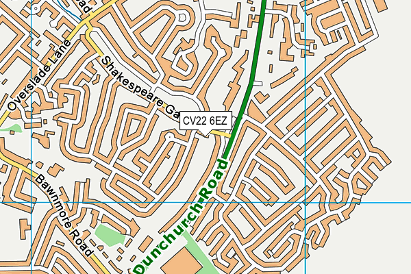 CV22 6EZ map - OS VectorMap District (Ordnance Survey) CV22 6EZ map - OS VectorMap District (Ordnance Survey)