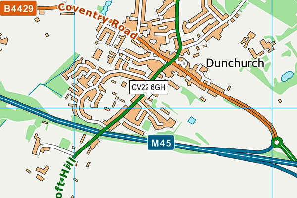 CV22 6GH map - OS VectorMap District (Ordnance Survey)