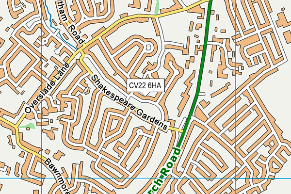 CV22 6HA map - OS VectorMap District (Ordnance Survey) CV22 6HA map - OS VectorMap District (Ordnance Survey)