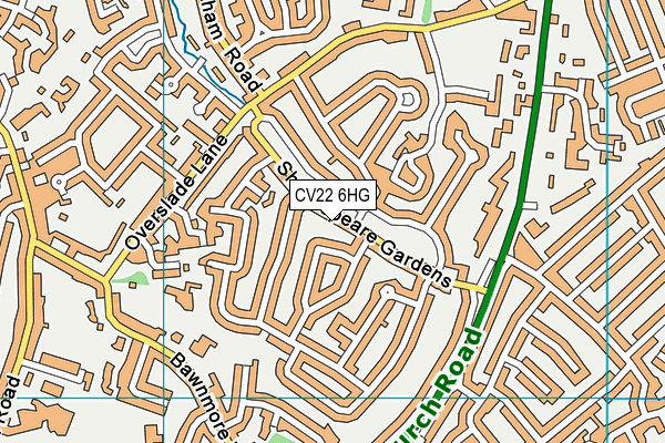 CV22 6HG map - OS VectorMap District (Ordnance Survey) CV22 6HG map - OS VectorMap District (Ordnance Survey)