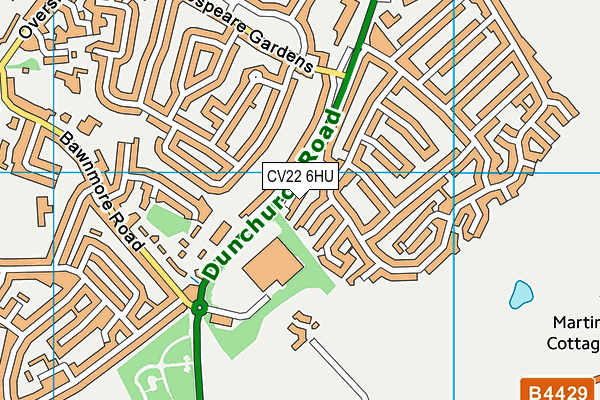 CV22 6HU map - OS VectorMap District (Ordnance Survey)