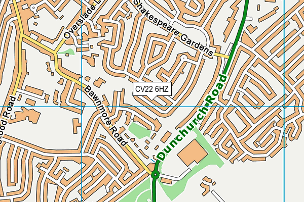 CV22 6HZ map - OS VectorMap District (Ordnance Survey) CV22 6HZ map - OS VectorMap District (Ordnance Survey)
