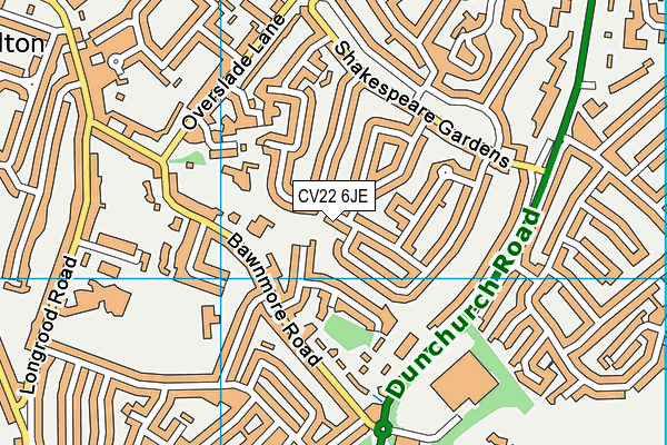 CV22 6JE map - OS VectorMap District (Ordnance Survey) CV22 6JE map - OS VectorMap District (Ordnance Survey)