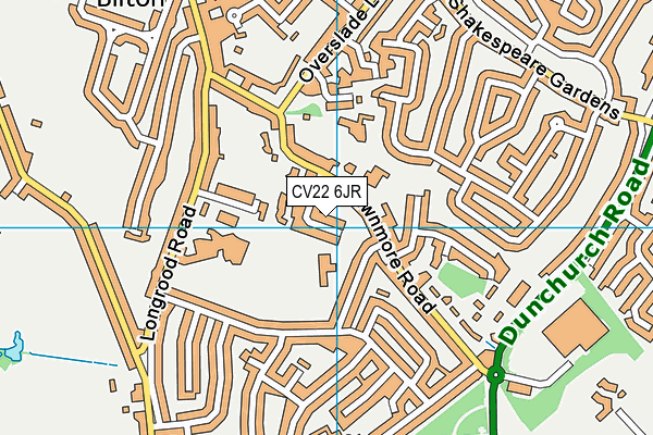 CV22 6JR map - OS VectorMap District (Ordnance Survey) CV22 6JR map - OS VectorMap District (Ordnance Survey)