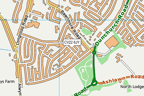 CV22 6JY map - OS VectorMap District (Ordnance Survey) CV22 6JY map - OS VectorMap District (Ordnance Survey)