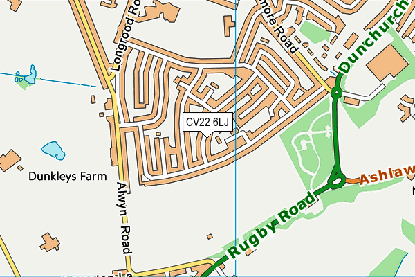 CV22 6LJ map - OS VectorMap District (Ordnance Survey) CV22 6LJ map - OS VectorMap District (Ordnance Survey)