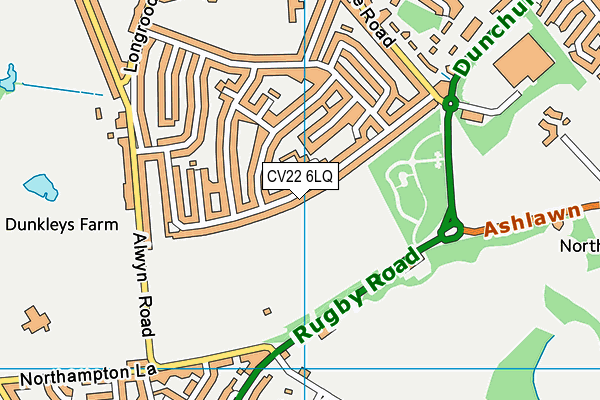 CV22 6LQ map - OS VectorMap District (Ordnance Survey) CV22 6LQ map - OS VectorMap District (Ordnance Survey)