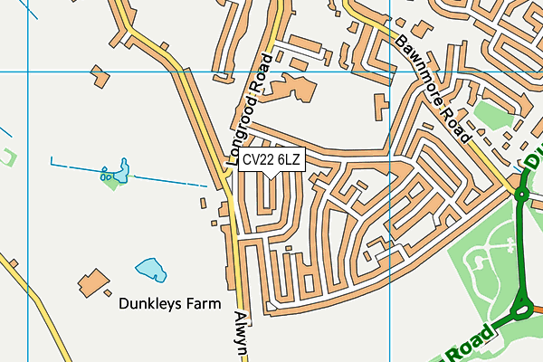 CV22 6LZ map - OS VectorMap District (Ordnance Survey) CV22 6LZ map - OS VectorMap District (Ordnance Survey)