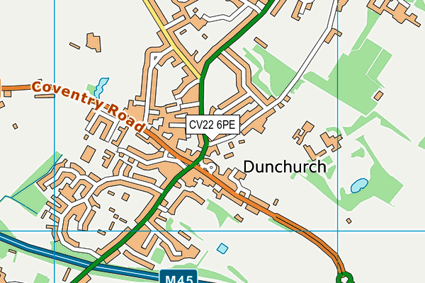 CV22 6PE map - OS VectorMap District (Ordnance Survey)