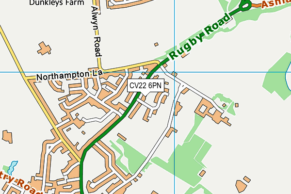 CV22 6PN map - OS VectorMap District (Ordnance Survey)