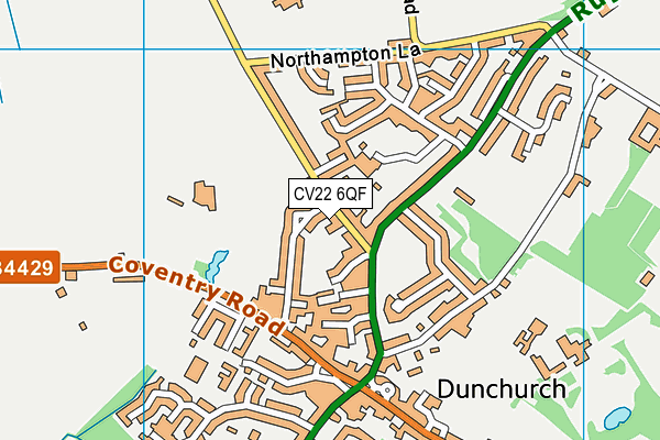CV22 6QF map - OS VectorMap District (Ordnance Survey)
