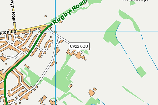 CV22 6QU map - OS VectorMap District (Ordnance Survey)