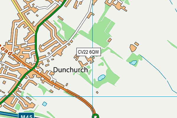 CV22 6QW map - OS VectorMap District (Ordnance Survey)