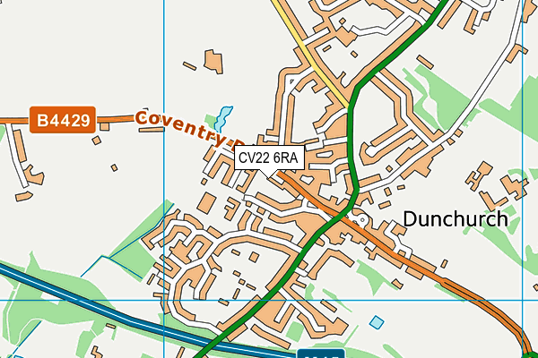 CV22 6RA map - OS VectorMap District (Ordnance Survey)