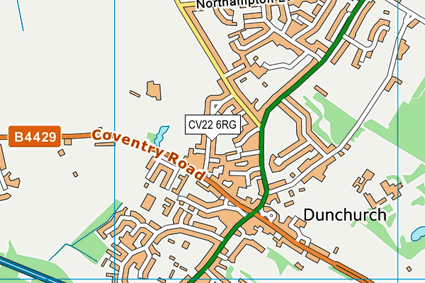 CV22 6RG map - OS VectorMap District (Ordnance Survey)