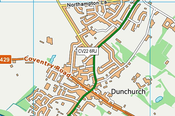 CV22 6RJ map - OS VectorMap District (Ordnance Survey)