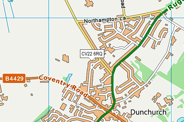CV22 6RQ map - OS VectorMap District (Ordnance Survey)