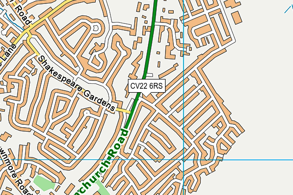 CV22 6RS map - OS VectorMap District (Ordnance Survey) CV22 6RS map - OS VectorMap District (Ordnance Survey)
