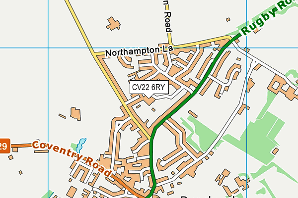 CV22 6RY map - OS VectorMap District (Ordnance Survey) CV22 6RY map - OS VectorMap District (Ordnance Survey)