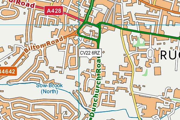CV22 6RZ map - OS VectorMap District (Ordnance Survey)
