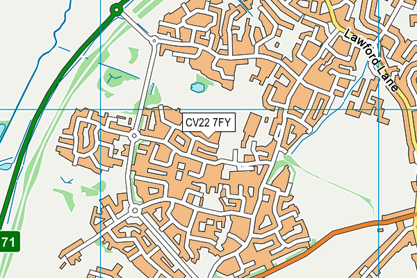 CV22 7FY map - OS VectorMap District (Ordnance Survey) CV22 7FY map - OS VectorMap District (Ordnance Survey)