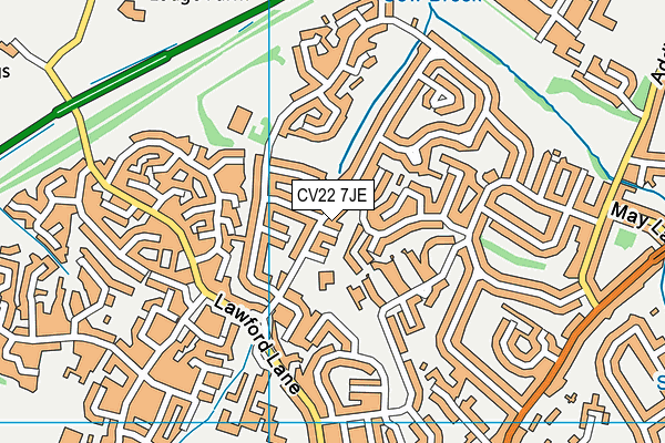 CV22 7JE map - OS VectorMap District (Ordnance Survey) CV22 7JE map - OS VectorMap District (Ordnance Survey)