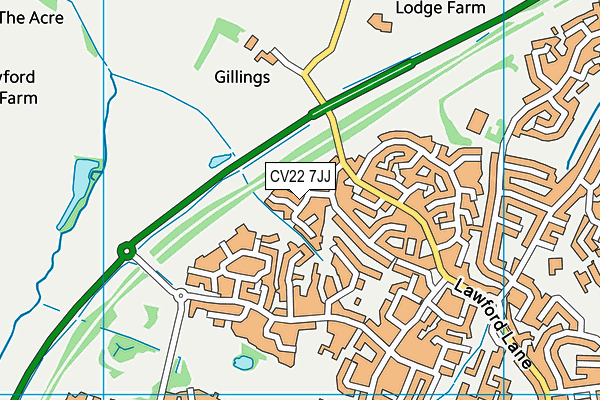 CV22 7JJ map - OS VectorMap District (Ordnance Survey) CV22 7JJ map - OS VectorMap District (Ordnance Survey)