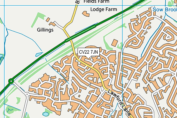 CV22 7JN map - OS VectorMap District (Ordnance Survey) CV22 7JN map - OS VectorMap District (Ordnance Survey)