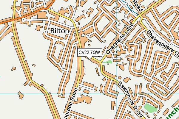 CV22 7QW map - OS VectorMap District (Ordnance Survey) CV22 7QW map - OS VectorMap District (Ordnance Survey)