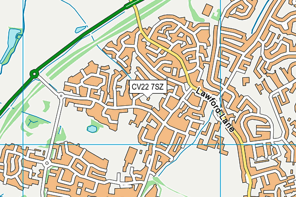 CV22 7SZ map - OS VectorMap District (Ordnance Survey) CV22 7SZ map - OS VectorMap District (Ordnance Survey)