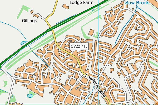 CV22 7TJ map - OS VectorMap District (Ordnance Survey) CV22 7TJ map - OS VectorMap District (Ordnance Survey)