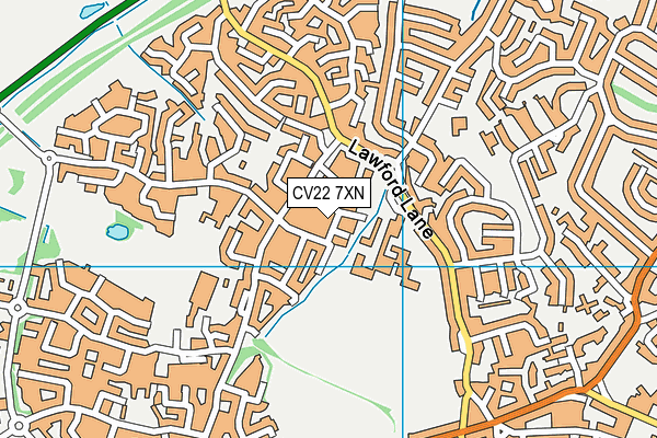 CV22 7XN map - OS VectorMap District (Ordnance Survey) CV22 7XN map - OS VectorMap District (Ordnance Survey)