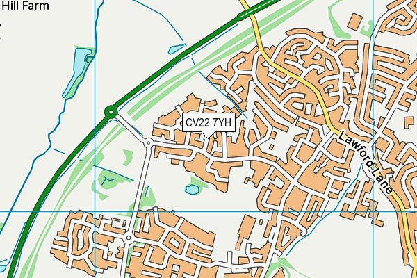 CV22 7YH map - OS VectorMap District (Ordnance Survey) CV22 7YH map - OS VectorMap District (Ordnance Survey)